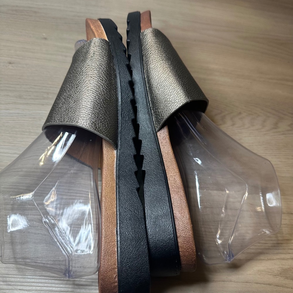 Seven7 Pearl Slide Metallic Bronze Platform Sandals Womens 10 Lug Sole 1053 - Picture 4 of 7